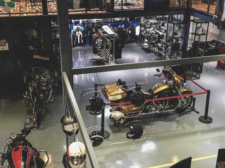 Harley Davidson Electra Glide exposed in the shop in China