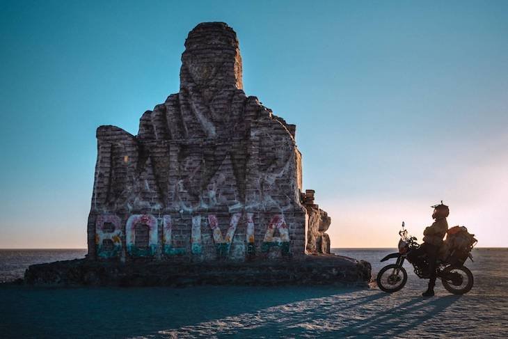 A unique Bolivia's sign somewhere in the desert