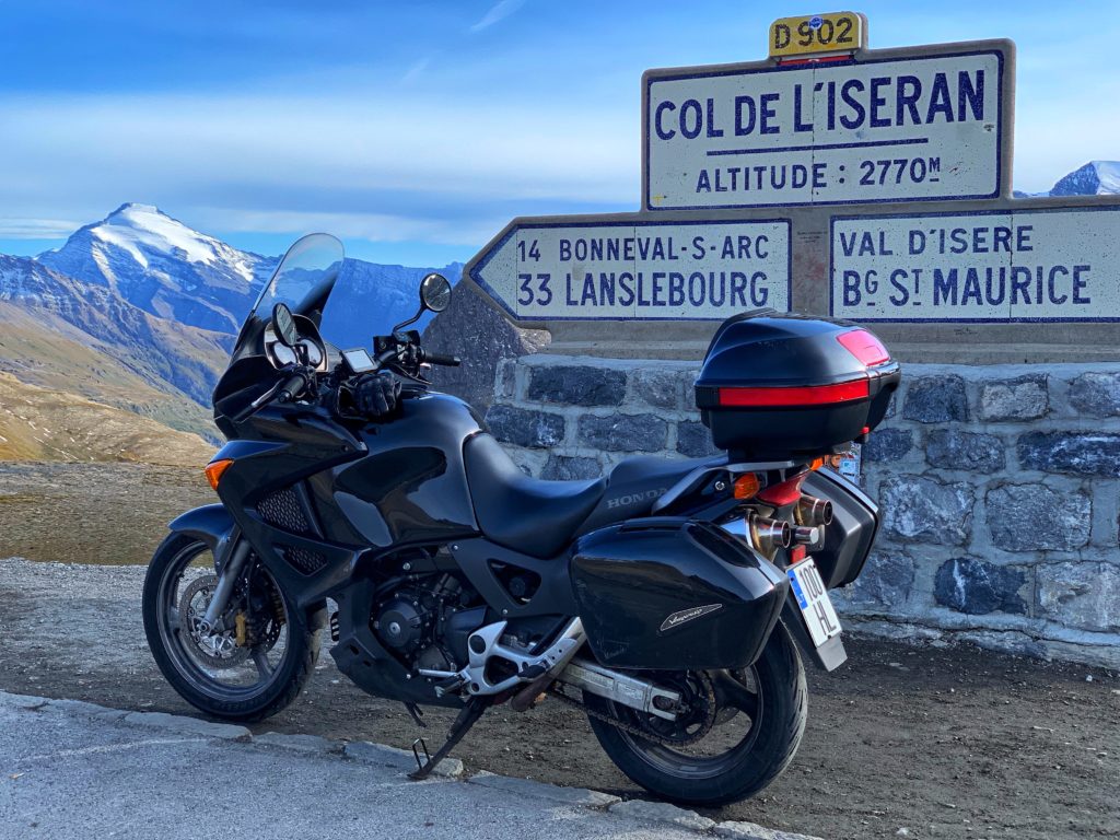 Honda Enduro bike in Col de L'Iseran