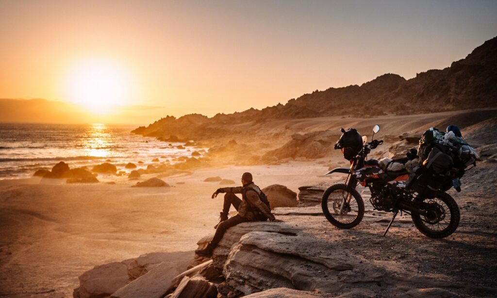 Motorcycle seaside viewsin South America by Tomas Adomavicius