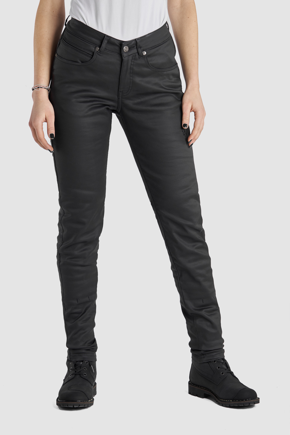 Ladies stretch Denim Motorbike high Jeans lined with DuPont™ Kevlar® CE armor 