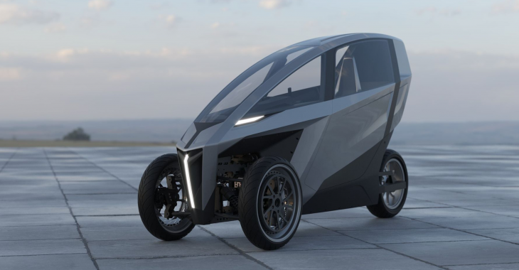 AKO Trike, a futuristic three-wheeler powered by a battery pack