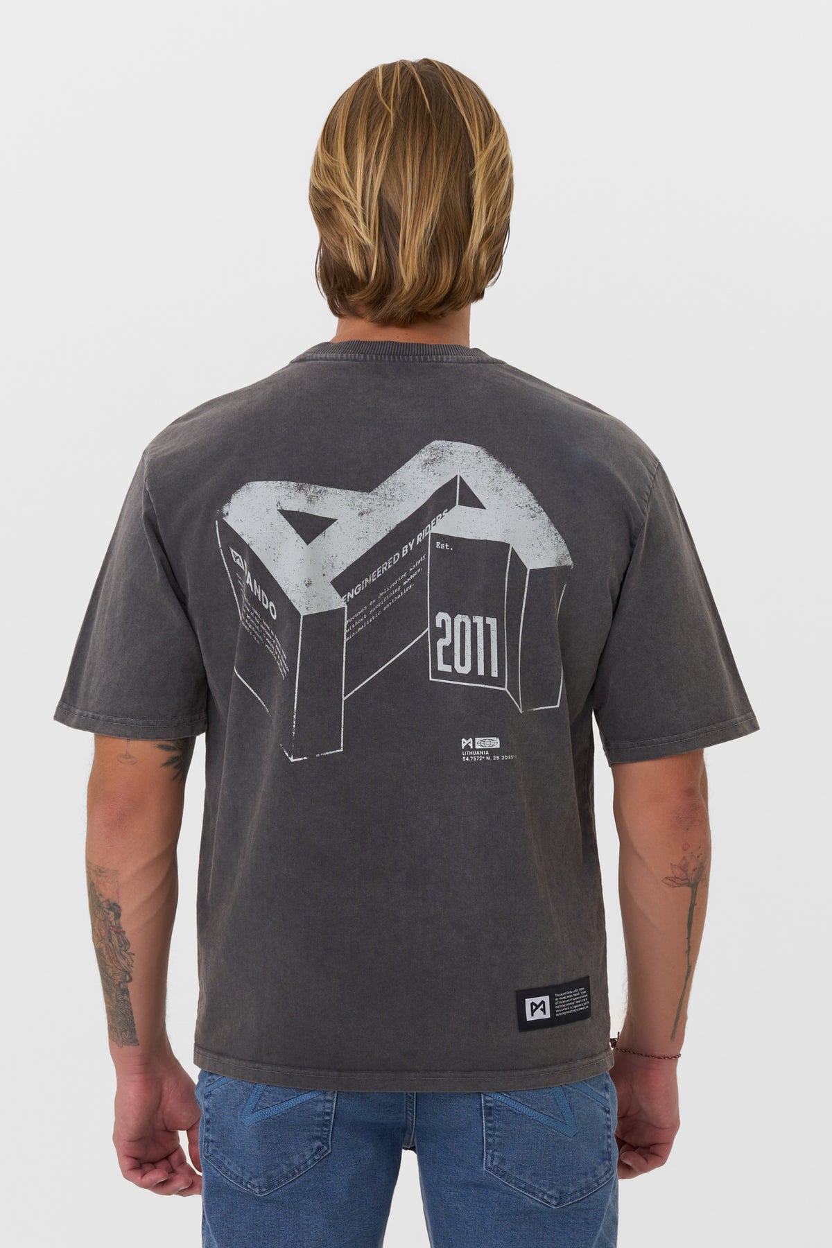 ALEX ORIGINS ACID Washed Oversized T Shirt Bikers