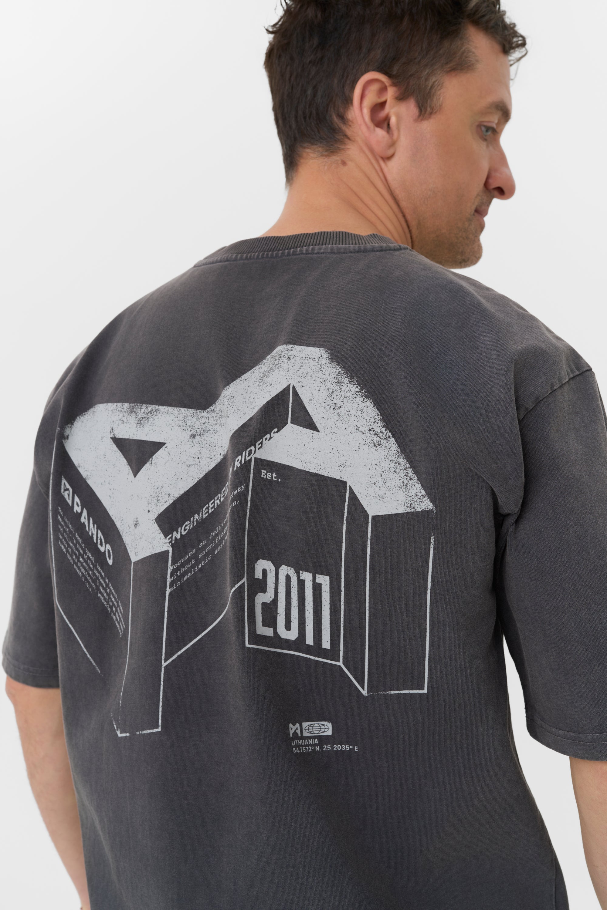 ALEX ORIGINS - ACID Washed Oversized T-Shirt for Bikers, Unisex