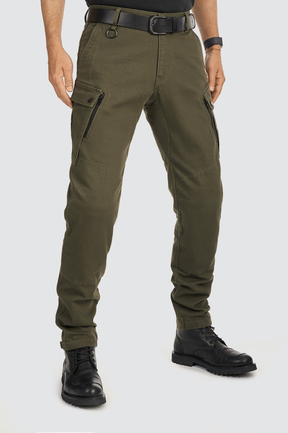 MARK OLIVE AAA - Cargo Style Motorcycle Jeans for Men with Cordura