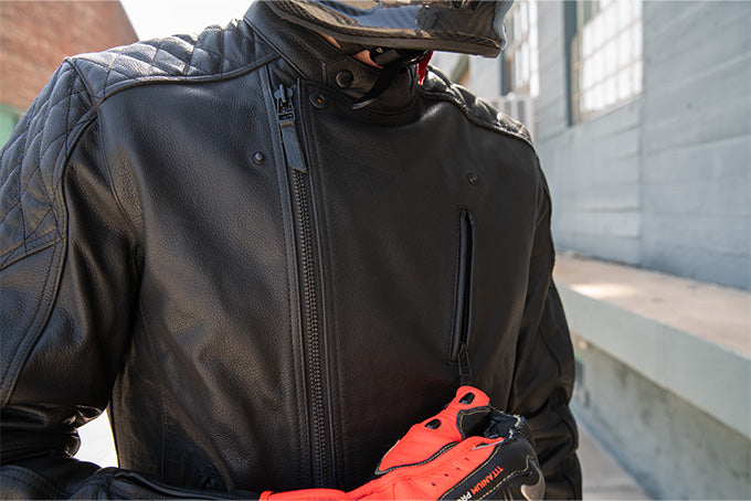 TWIN LEATHER JACKET BLACK - Men's Leather Motorcycle Jacket