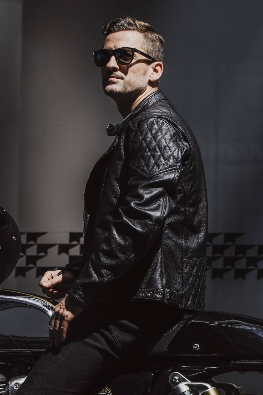TWIN LEATHER JACKET BLACK - Men's Leather Motorcycle Jacket