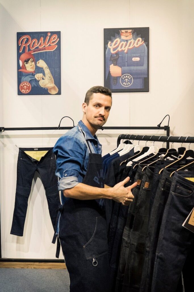 Pando Moto chef Marius Bieliauskas ordering apparel