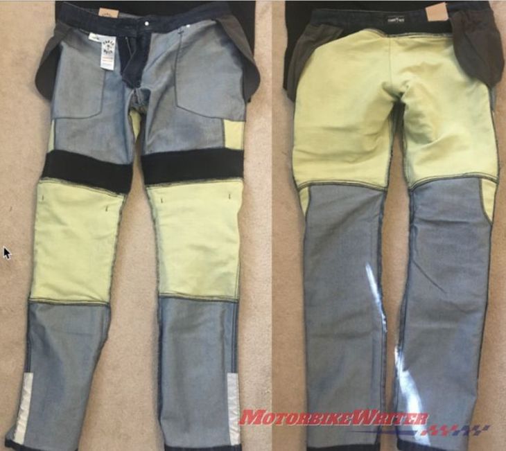 Inside of Pando Moto's protective motorcycling jeans 