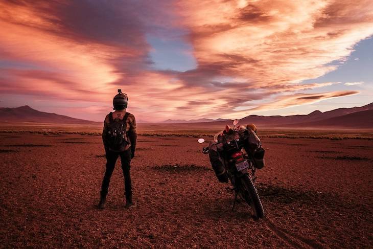 motorbike trip in desert