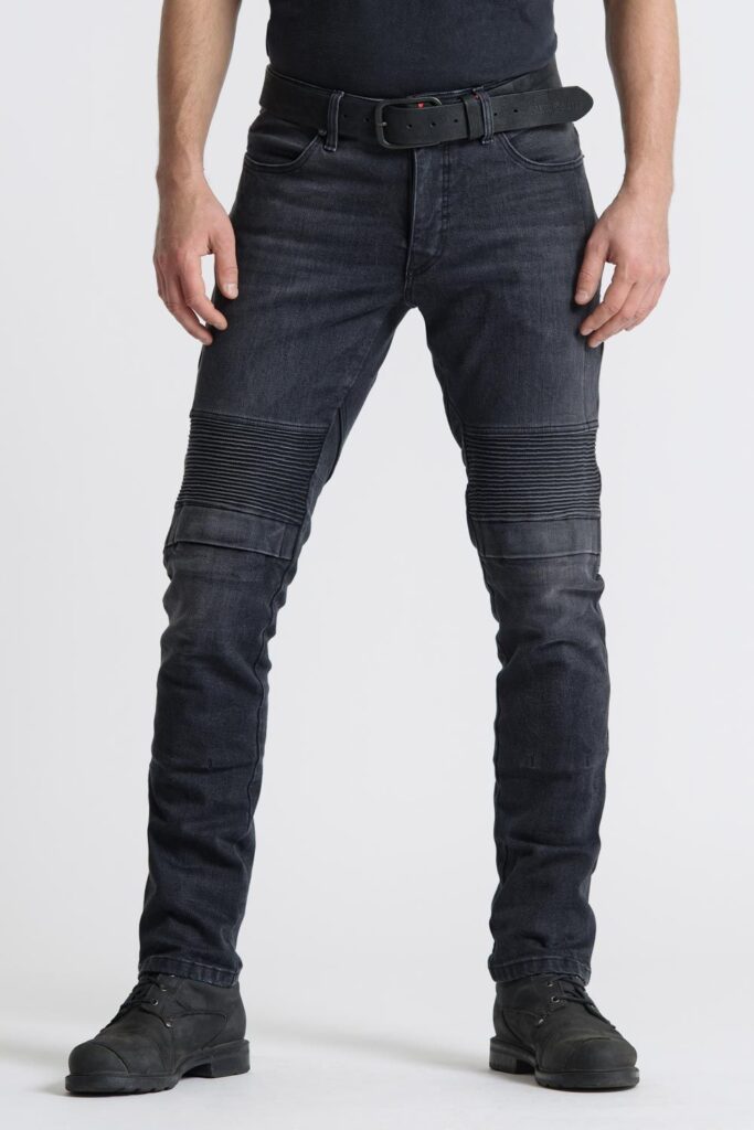 Karl Devil motorcycle jeans from the rear