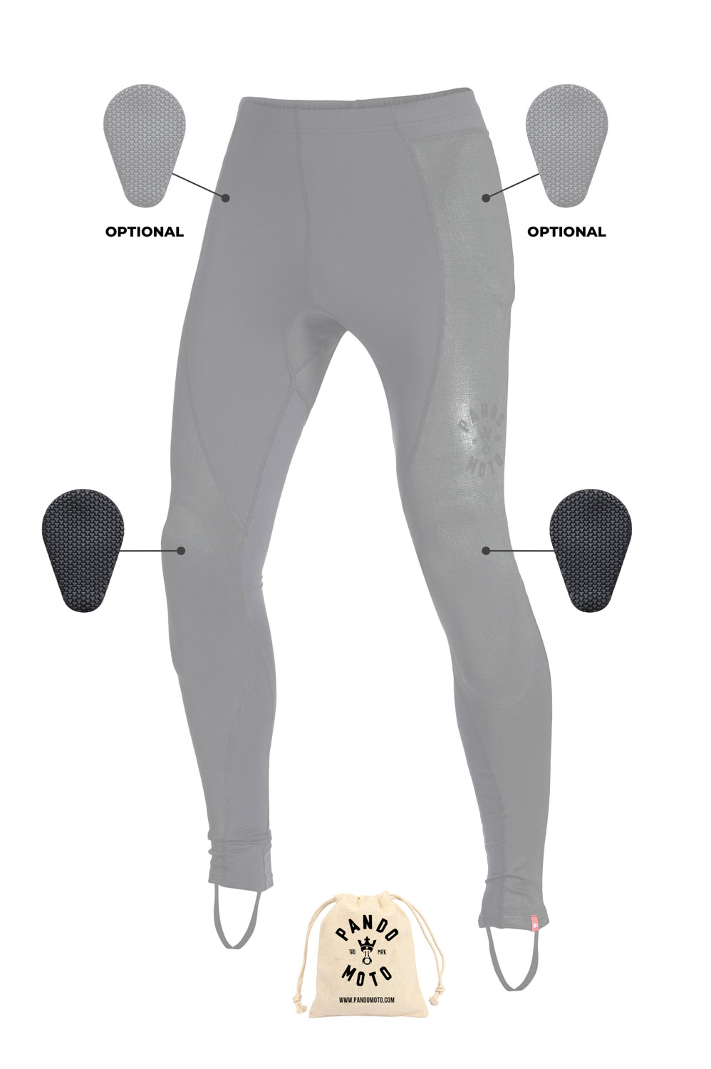 Motorcycle leggings protection areas
