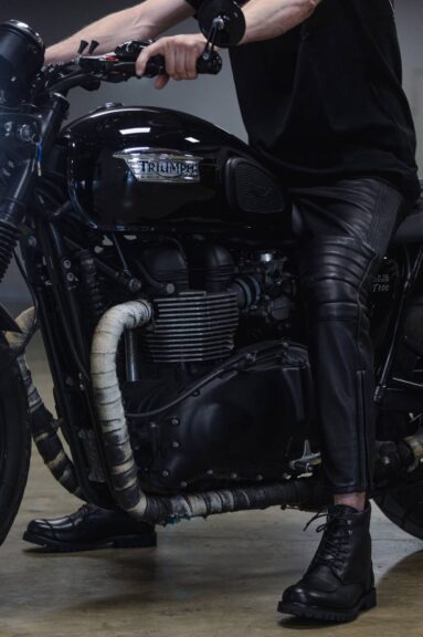 KATANA SLIM BLACK - Motorrad-Lederhosen 16