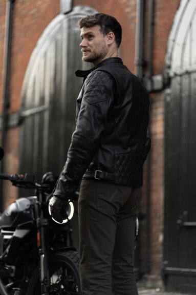 Black Oversized tumbled-leather biker jacket | Raey | MATCHES UK