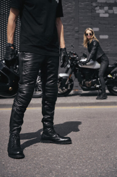KATANA SLIM BLACK - Motorcycle Men's Leather Pants 7