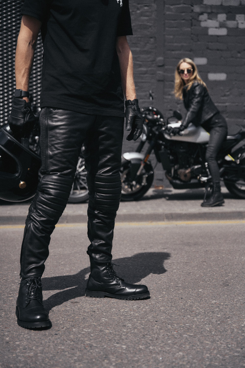 Wholesale Mens Skinny Faux Leather Motorcycle Pants Black Slim Fit Biker  Faux Leather Trousers In Sizes 27 36 From Manxinxin, $38.65