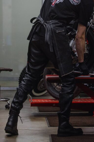 KATANA SLIM BLACK - Motorcycle Men's Leather Pants 17