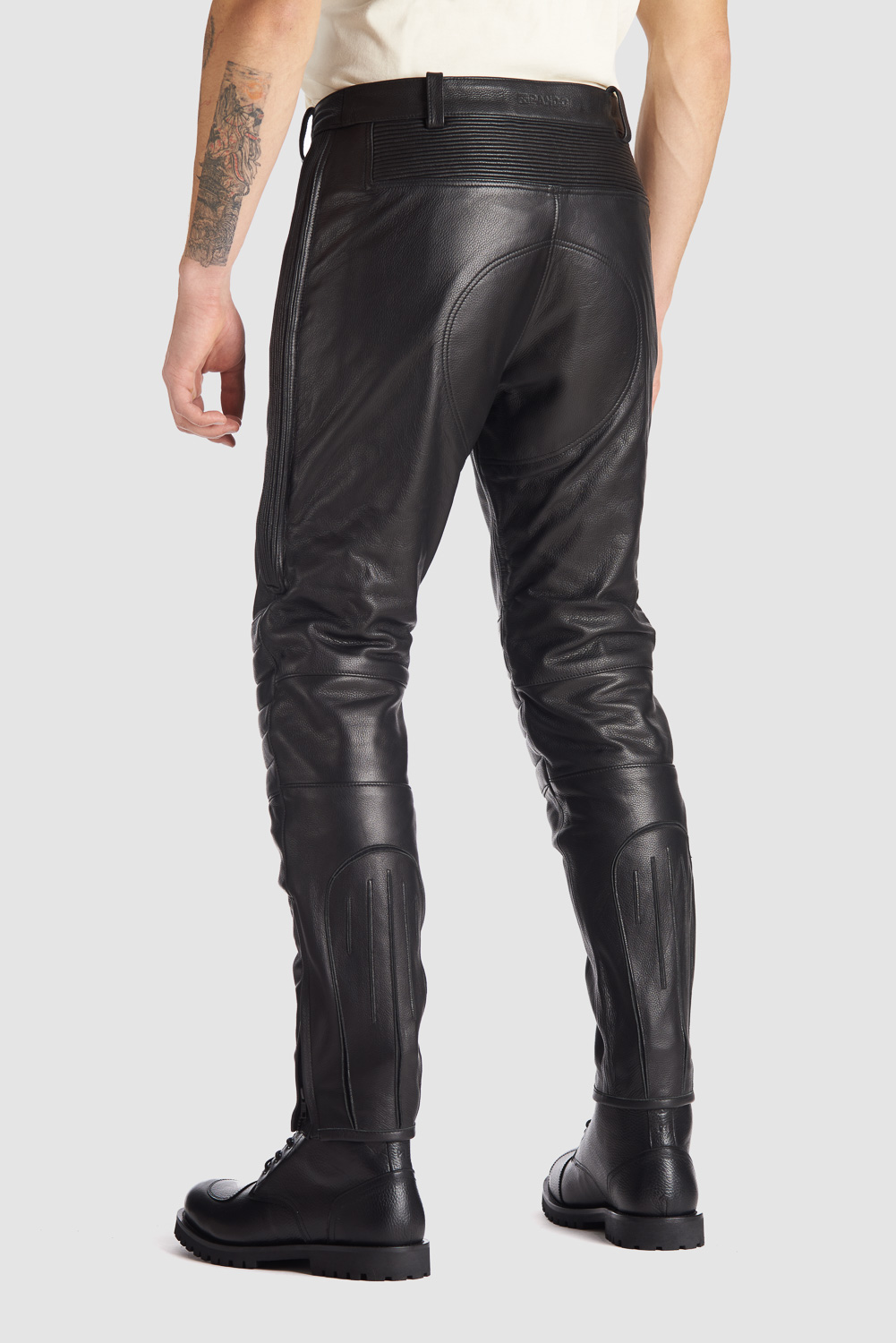 Men's Real Cowhide Waxed Brown Leather Pants Side Lacing Jean Trouser Cuir  Braun | eBay