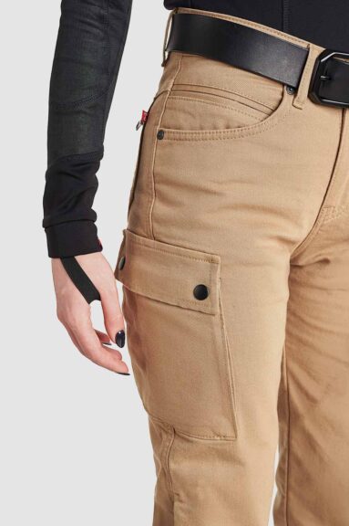 MILA CARGO BEIGE - Motorcycle Jeans for Women with Chino Style Cordura® 4