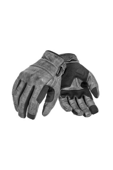 ONYX GREY - Leather Motorcycle Gloves 6
