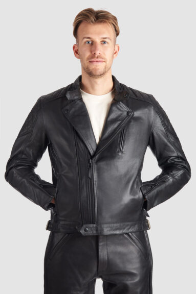 TWIN LEATHER JACKET BLACK - Men’s Leather Motorcycle Jacket 3