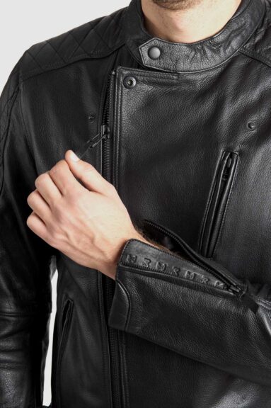 TWIN LEATHER JACKET BLACK - Men’s Leather Motorcycle Jacket 8