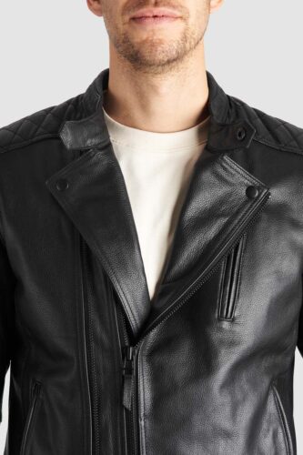 TWIN LEATHER JACKET BLACK - Men’s Leather Motorcycle Jacket • Pando Moto