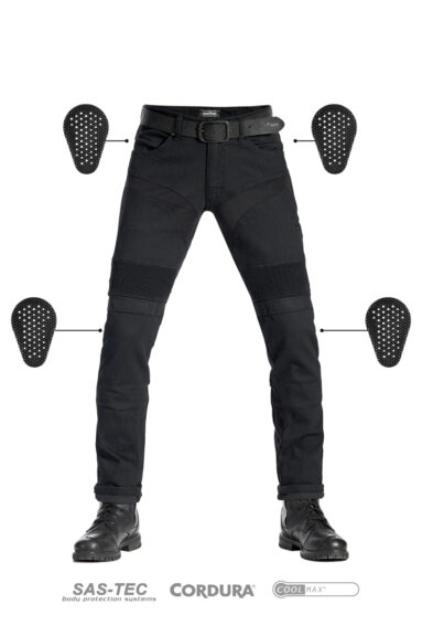 KARLDO SLIM BLACK - Motorcycle Jeans for Men Slim-Fit Cordura® 8