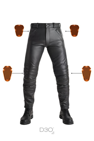 KATANA SLIM BLACK - Motorcycle Men's Leather Pants 11