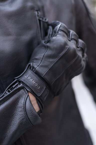 IVY BLACK - Leather Summer Motorcycle Gloves 12