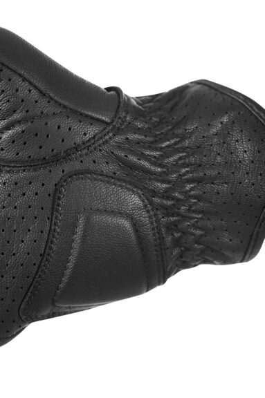 IVY BLACK - Leather Summer Motorcycle Gloves 5