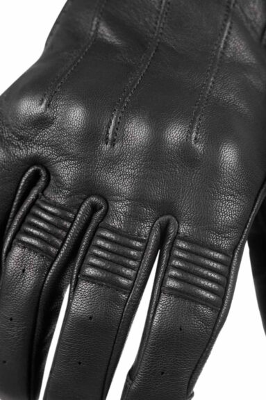IVY BLACK - Leather Summer Motorcycle Gloves 7